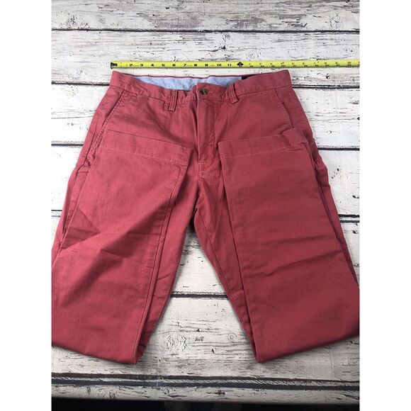 Polo Ralph Lauren Chino Pants Mens 33x32‎ Pink Stretch Straight Fit Twill Cotton - Picture 8 of 9